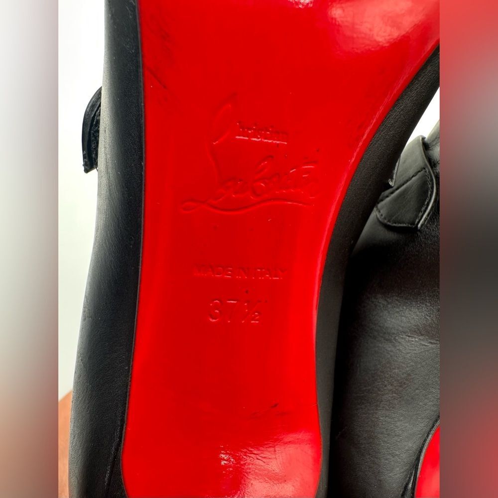 Christian Louboutin Black Leather Triniboot Stiletto Booties High Heels EU37.5 - Picture 11 of 12